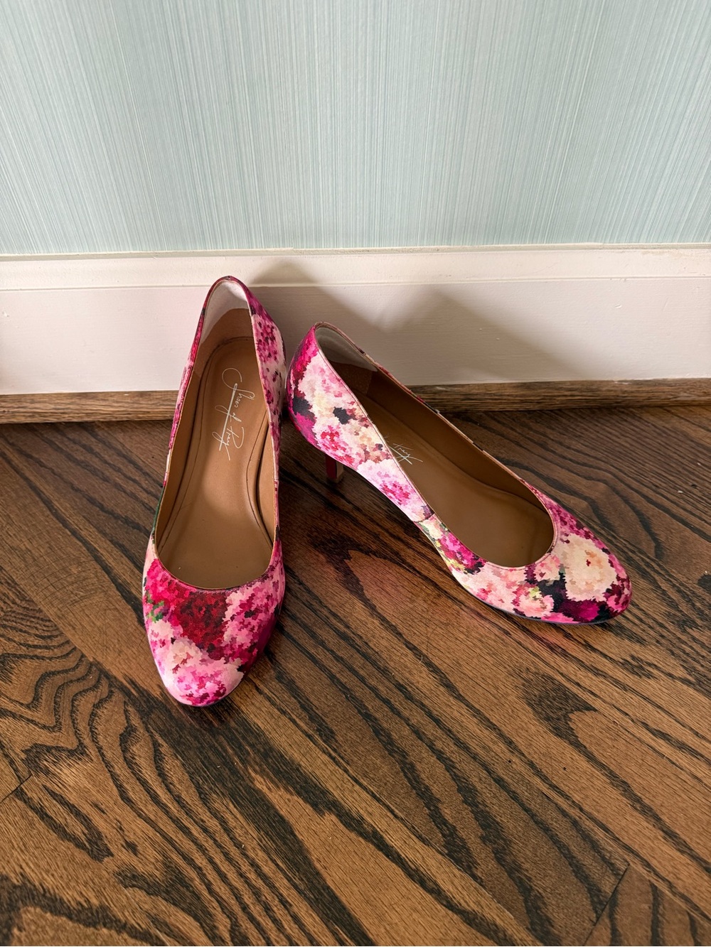 Shoes of Prey Pink Floral Print Women's Heels